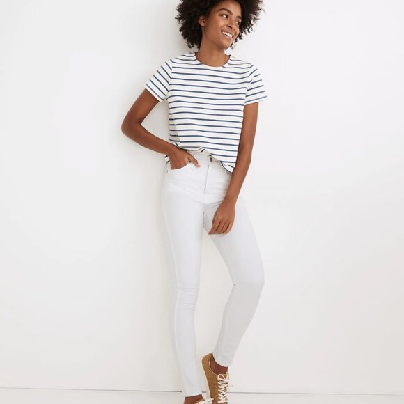 NWOT! Madewell 10" High-Rise Skinny Jeans in Pure White - Picture 1 of 6
